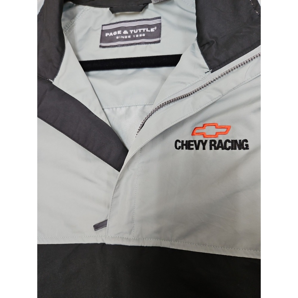 Page & Tuttle  1/4 Zip Windbreaker Chevy Racing Large  &Water-resistant Jacket